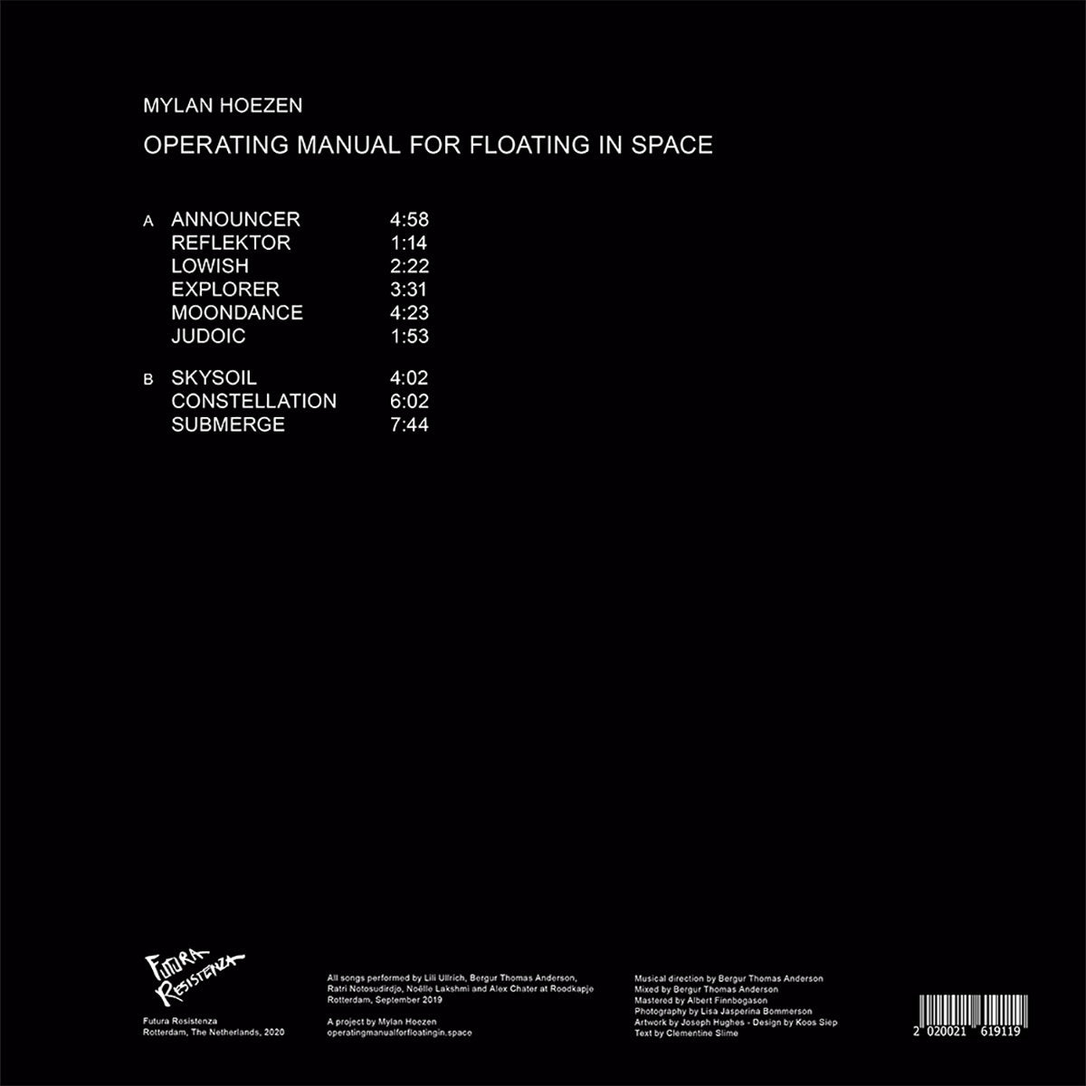 Mylan Hoezen - Operating Manual for Floating in Space LP